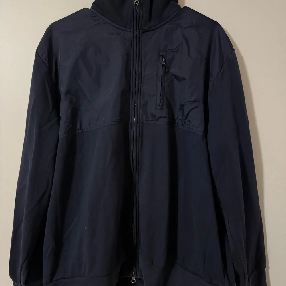 Saks on‎ Fifth Black label Black Zip Up Jacket 100% cotton int 100% nylon ext